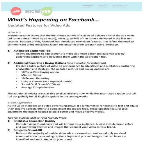 Cake & Socialyse February 2016 Facebook Updates 