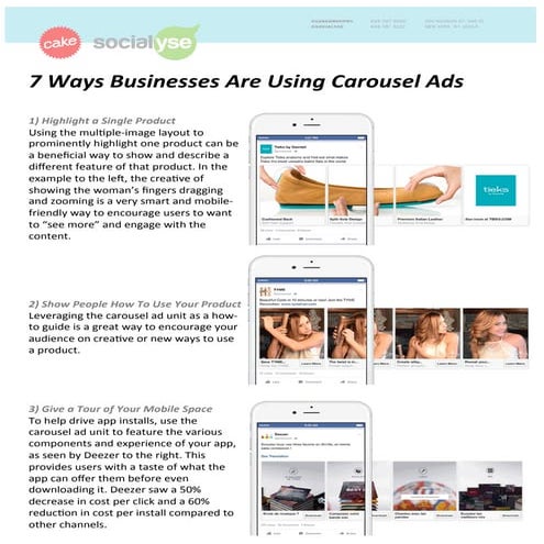 Cake & Socialyse- 7 Ways Businesses Are Using Carousel Ads