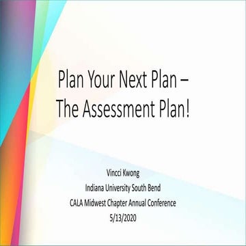 Plan Your Next Plan - The Assessment Plan!