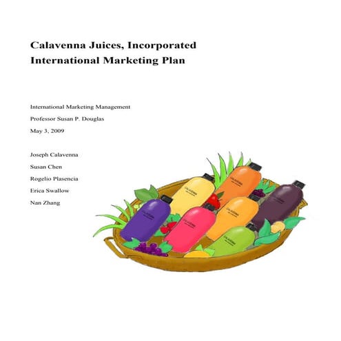Calavenna Juices International Marketing Plan