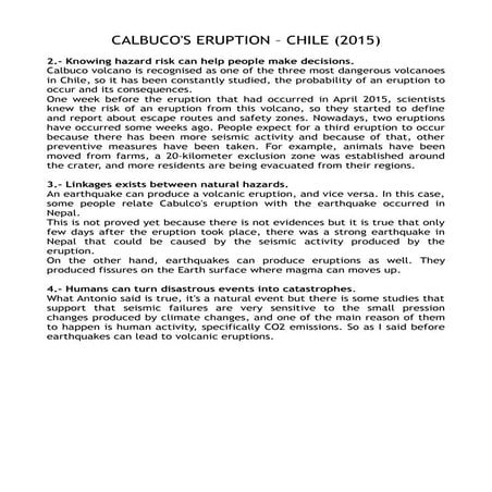 Calbuco's eruption 