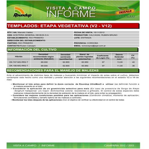 Agrotestigo-Maiz DEKALB-Campaña 1213-InformeV2V12-N°102