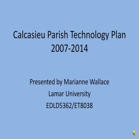 Calcasieu parish technology plan