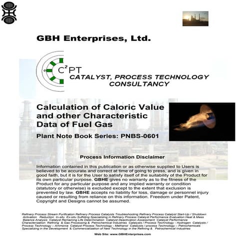 Calculation of Caloric Value and other Characteristic Data of Fuel Gas