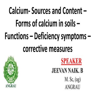 Calcium- secondary nutrient