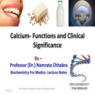 Calcium  functions and significance