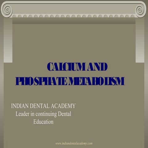 Calcium and phosphorus metabolism /dental courses
