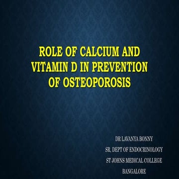 CALCIUM AND VITAMIN D IN PREVENTION OF OSTEOPOROSIS | PPTX