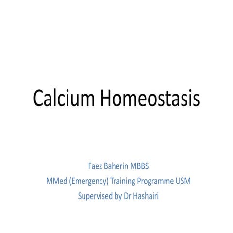 Calcium homeostasis