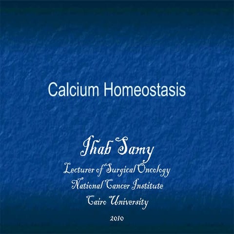Calcium homeostasis