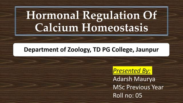 Bone metabolism and calcium homeostasis | PPTX