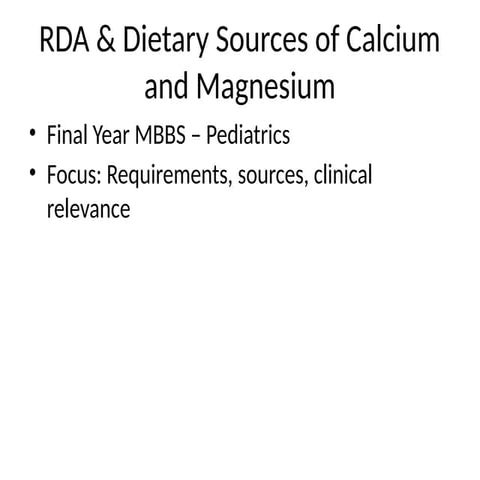 Comprehensive Guide to RDA and Dietary Sources of Calcium and Magnesium ...
