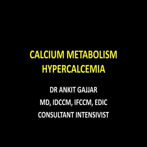 Calcium metabolism hypercalcemia