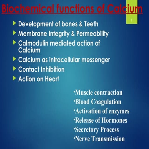 Calcium functions and significance | PPT