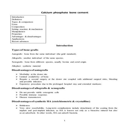 Calcium phosphate bone cement word