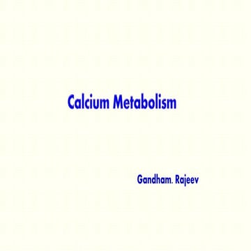 MATABOLISM OF CALCIUM & PHOSPHOROUS