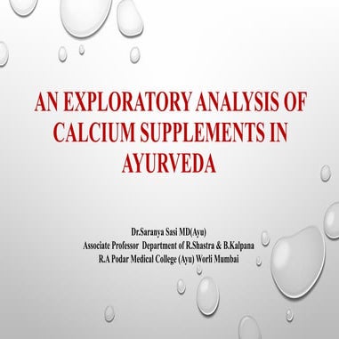 An exploratory analysis of calcium supplements in Ayurveda