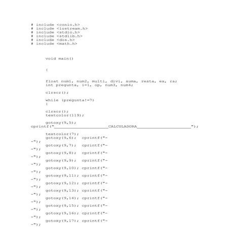 Programación Calculadora C++ 
