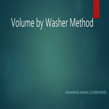 Volume by Washer Method
