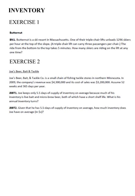 Solutions INVENTORY | PDF