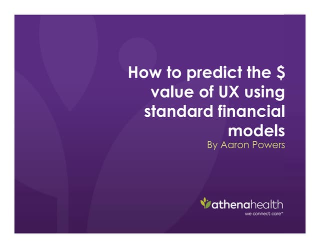 Calculating the ROI of UX with Standard Financial Models