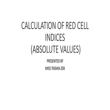 Calculation of red cell indices
