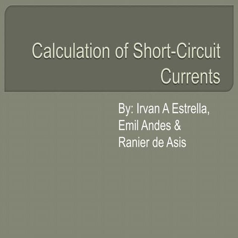 Calculation of short circuit currents 