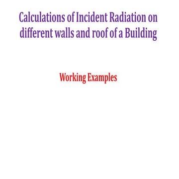 Calculations of incident radiation on different walls and roof of a building