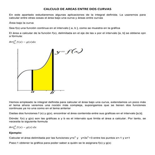 Calculo de areas entre dos curvas