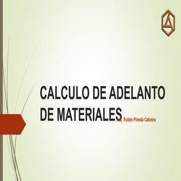 Calculo de adelanto de materiales