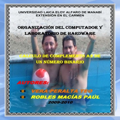 Calculo De Complemento  2  De Un Numero Binario