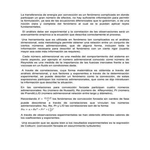 Calculo de h por Nusselt, Prandtl y Reynolds