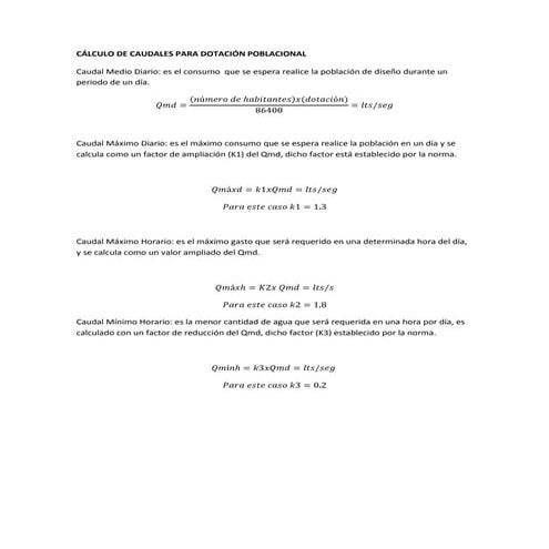 Calculo de la dotacion