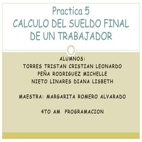 Calculo del sueldo final de un trabajador