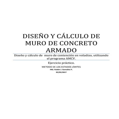 Calculo de muro concreto armado amcv