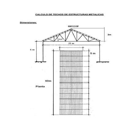 Calculo de techos de estructuras metalicas ((hojas de calculos galpon))), 18 ...