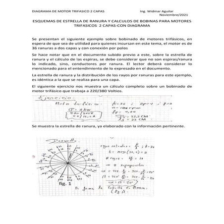 Calculo espiras de bobinado  motor trifasico 2 capas