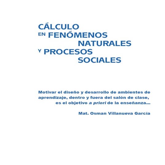 Cálculo en fenómenos naturales y procesos sociales