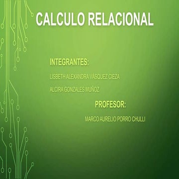 CALCULO RELACIONAL