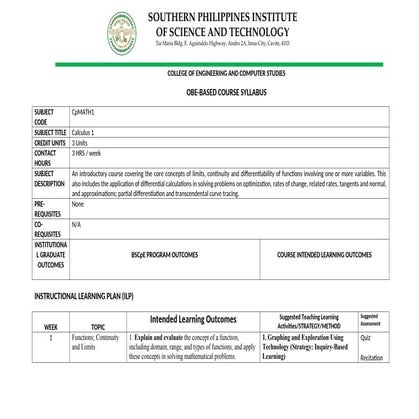 CALCULUS 1-Outcome Based Education-BASED SYLLABUS.docx