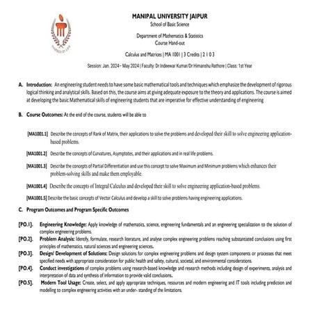 Calculus and Matrices(MA1001)- Course Handout- July-Dec. 2023.pdf