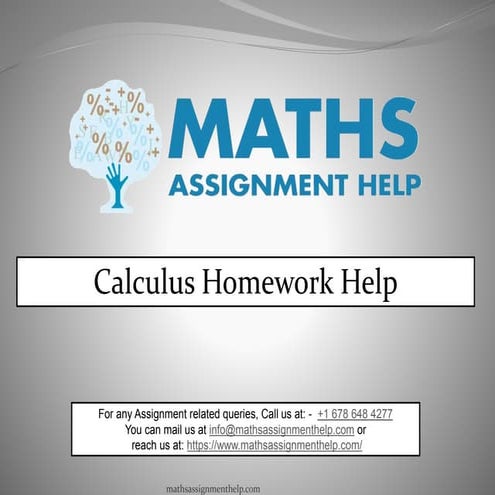 Calculus Assignment Help