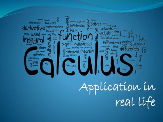 Application of calculus in cse | PPTX | Physics | Science