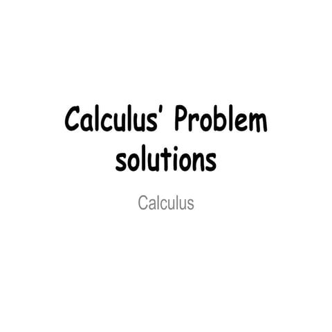 Calculus’ problem soulution