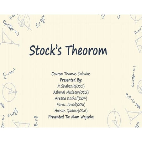 Stoke’s theorem | PPTX