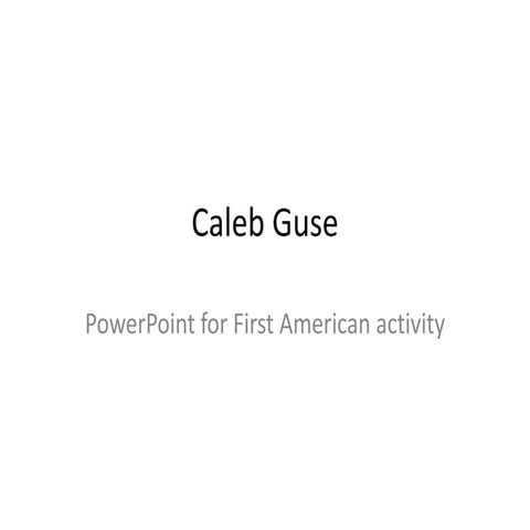 Caleb 2 first american ppt