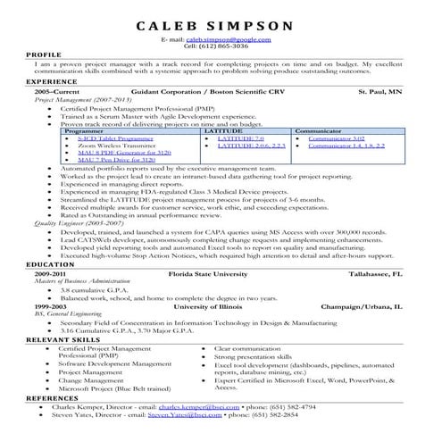 Caleb Simpson Resume 2013