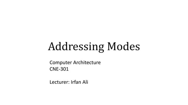 Addressing mode  Computer Architecture