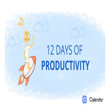 Calendar 12 days of productivity