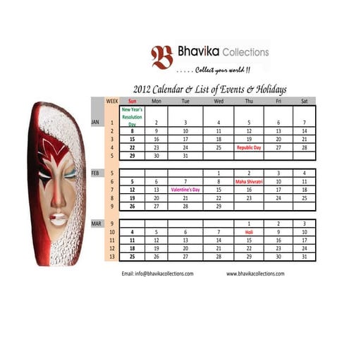 Calendar 2012 | PDF
